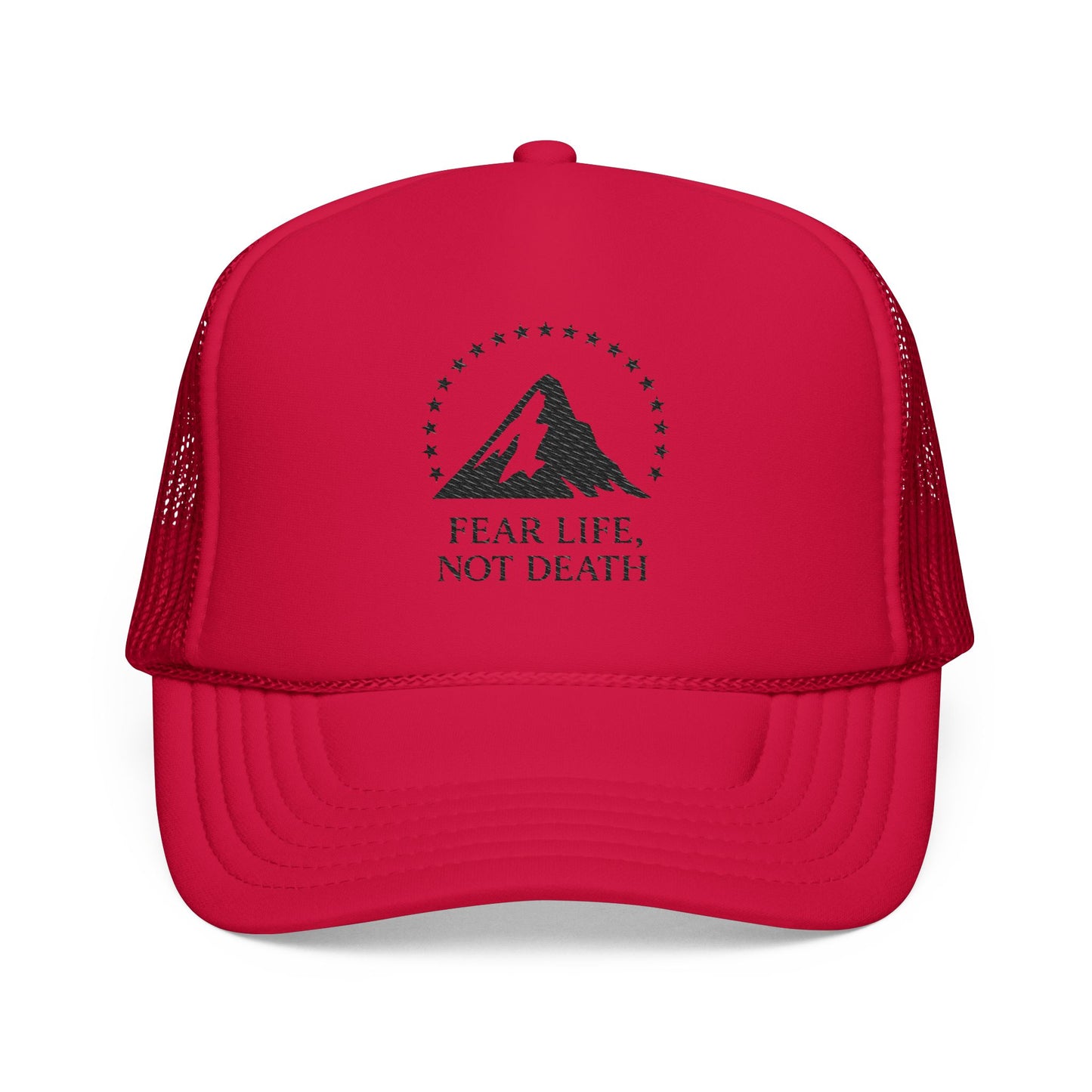 Embroidered Mountain Trucker Hat