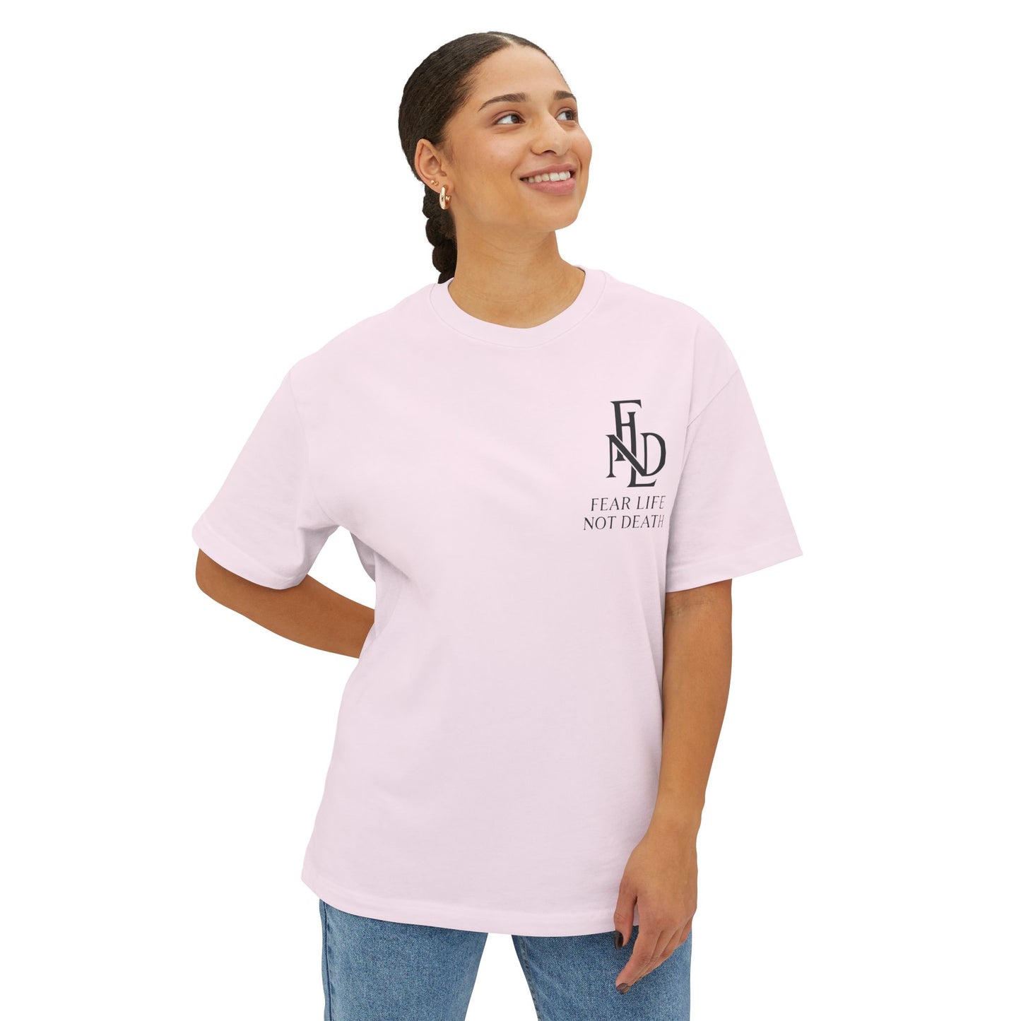Fear Life Not Death French Tee - Unisex Oversized Boxy