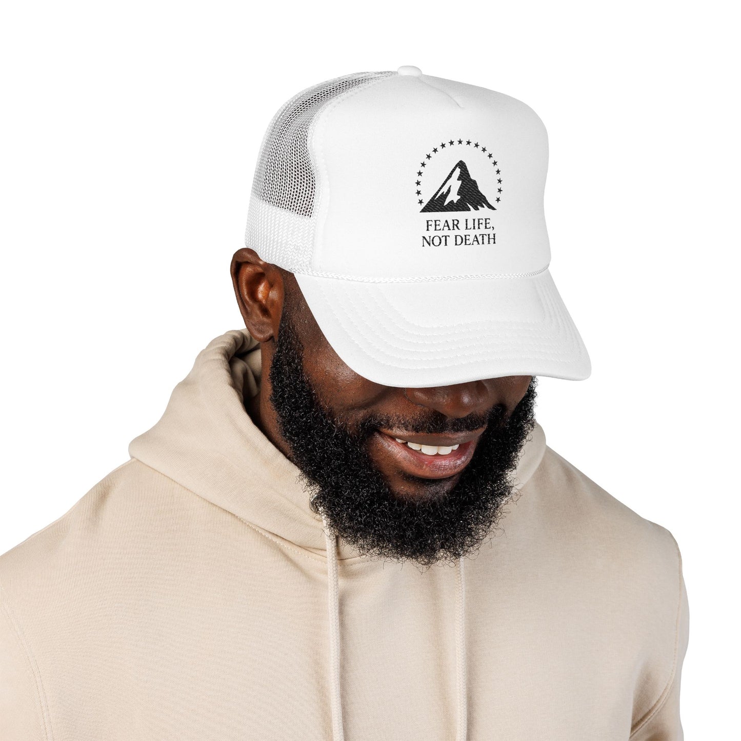 Embroidered Mountain Trucker Hat