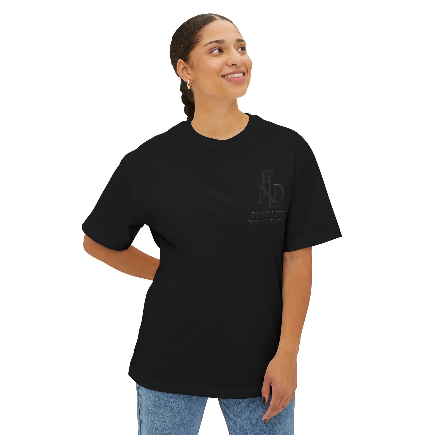Fear Life Not Death French Tee - Unisex Oversized Boxy