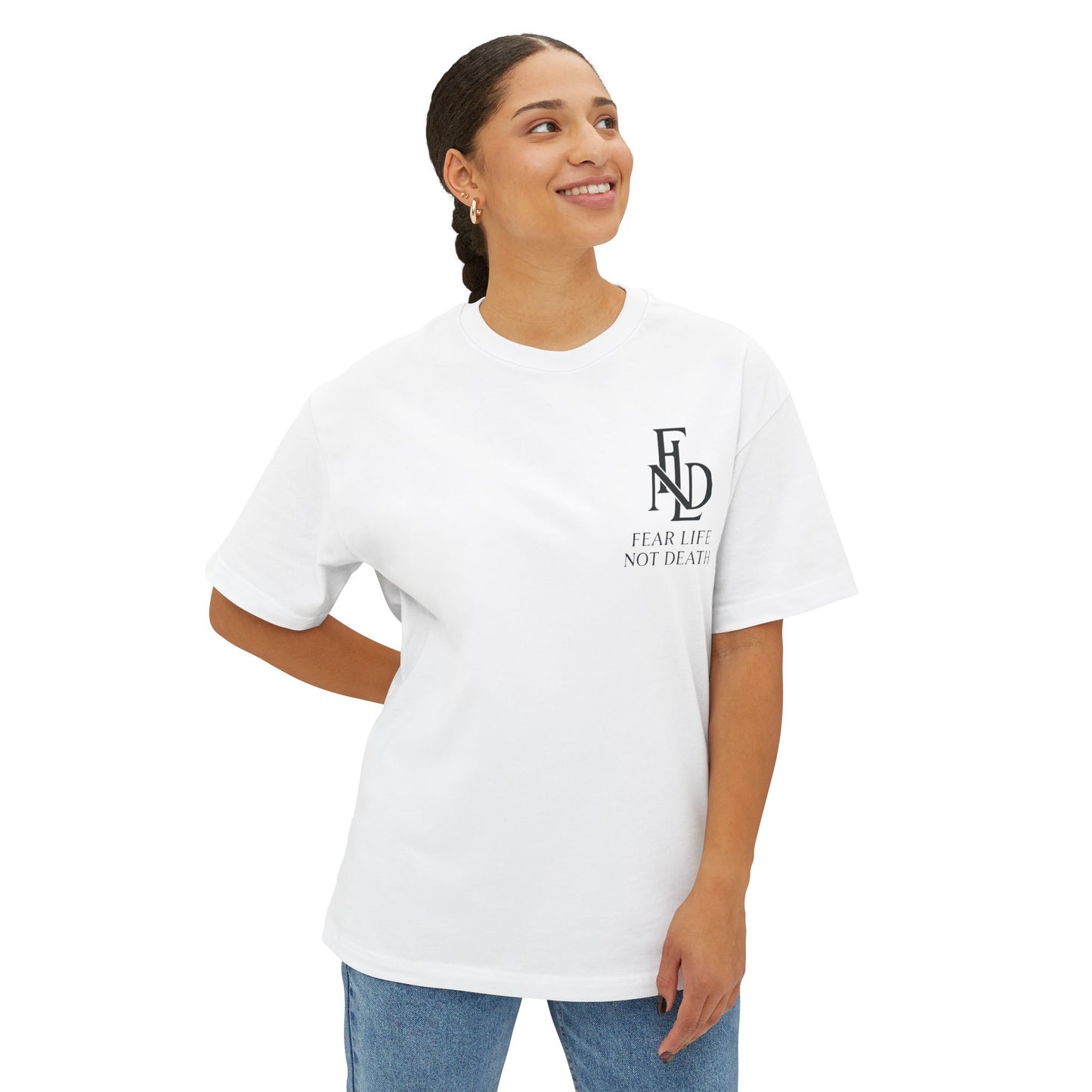 Fear Life Not Death French Tee - Unisex Oversized Boxy