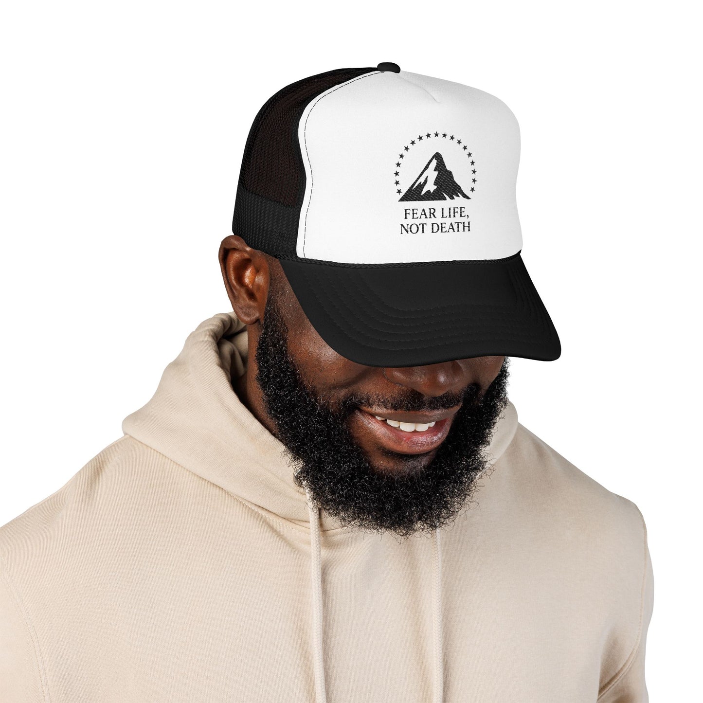 Embroidered Mountain Trucker Hat
