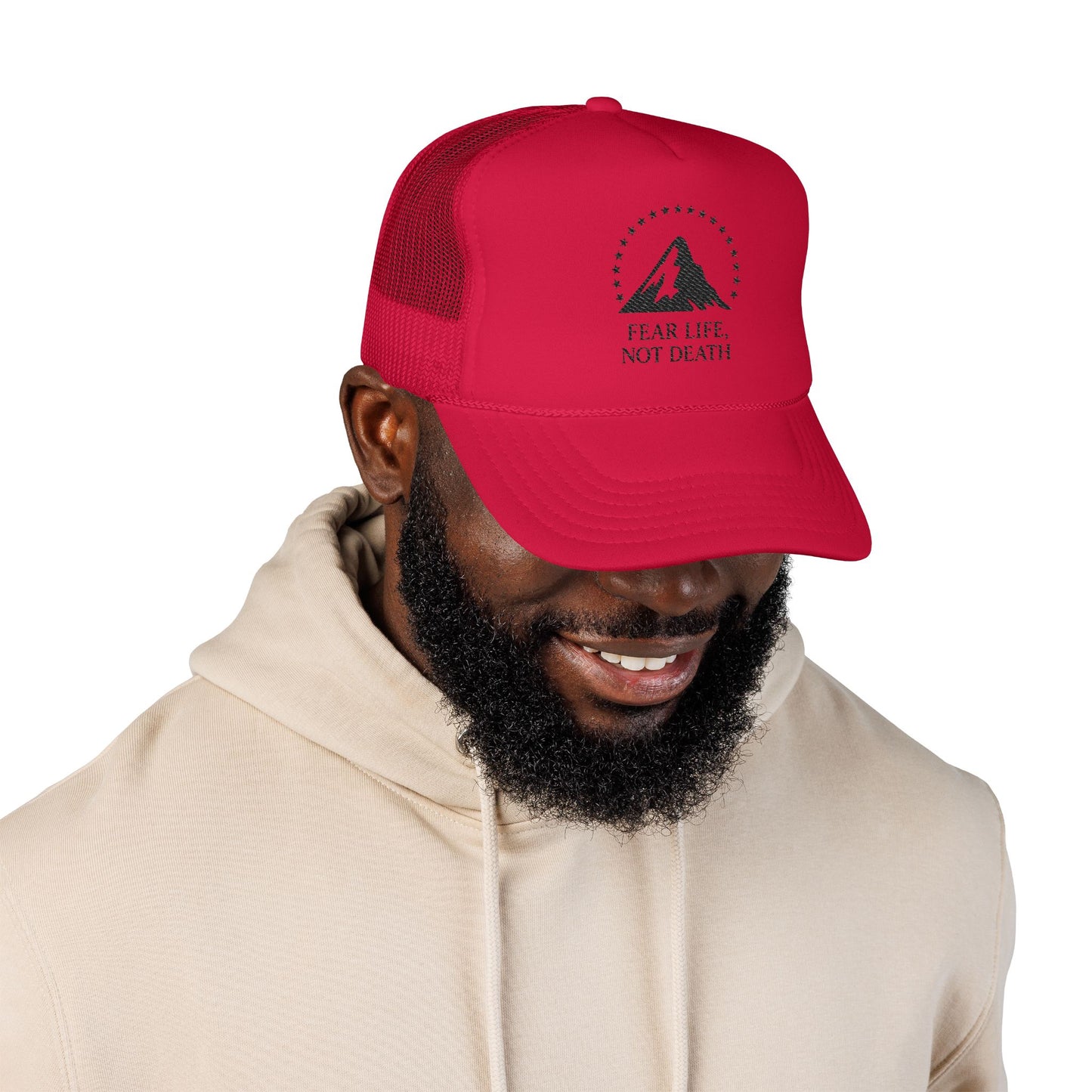 Embroidered Mountain Trucker Hat