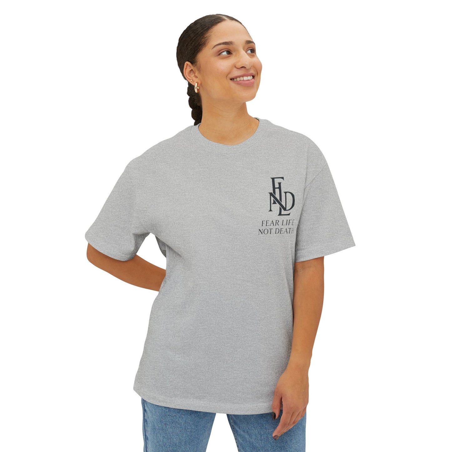 Fear Life Not Death French Tee - Unisex Oversized Boxy