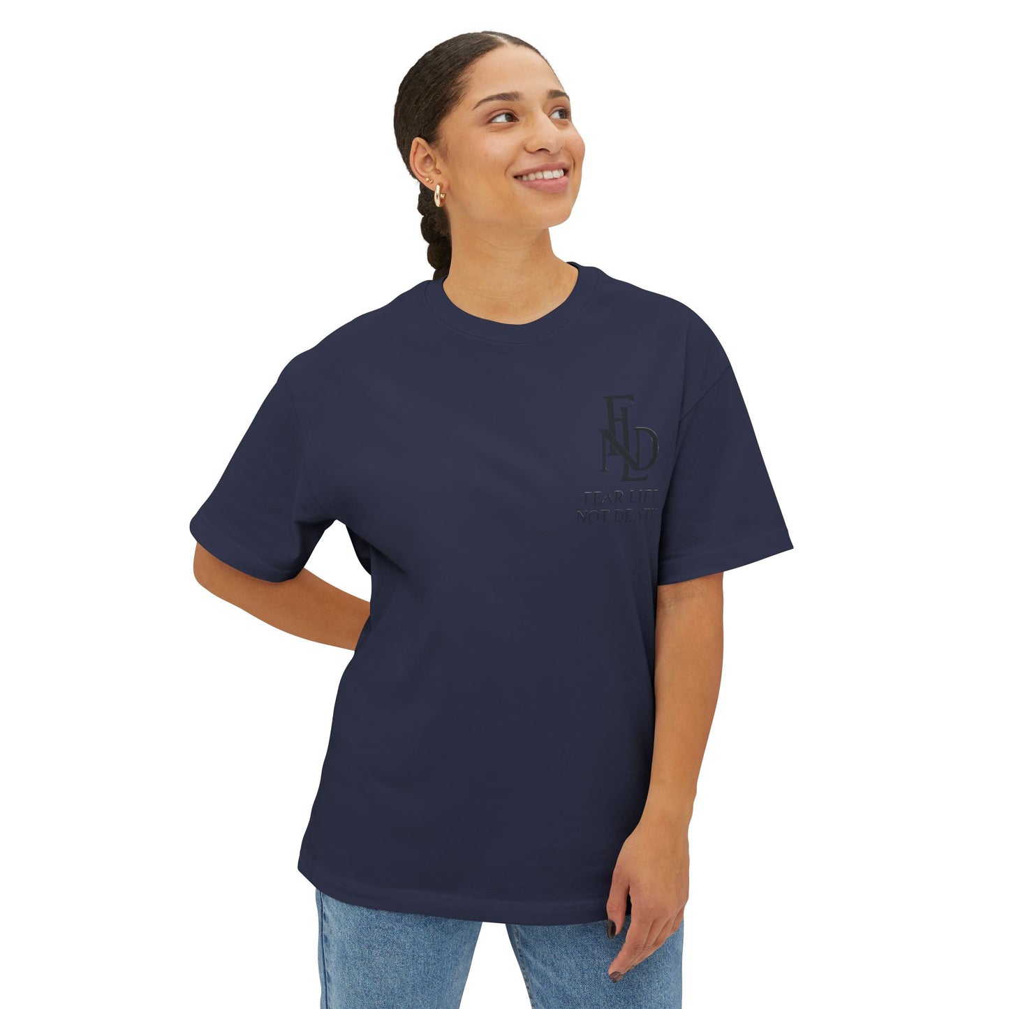 Fear Life Not Death French Tee - Unisex Oversized Boxy