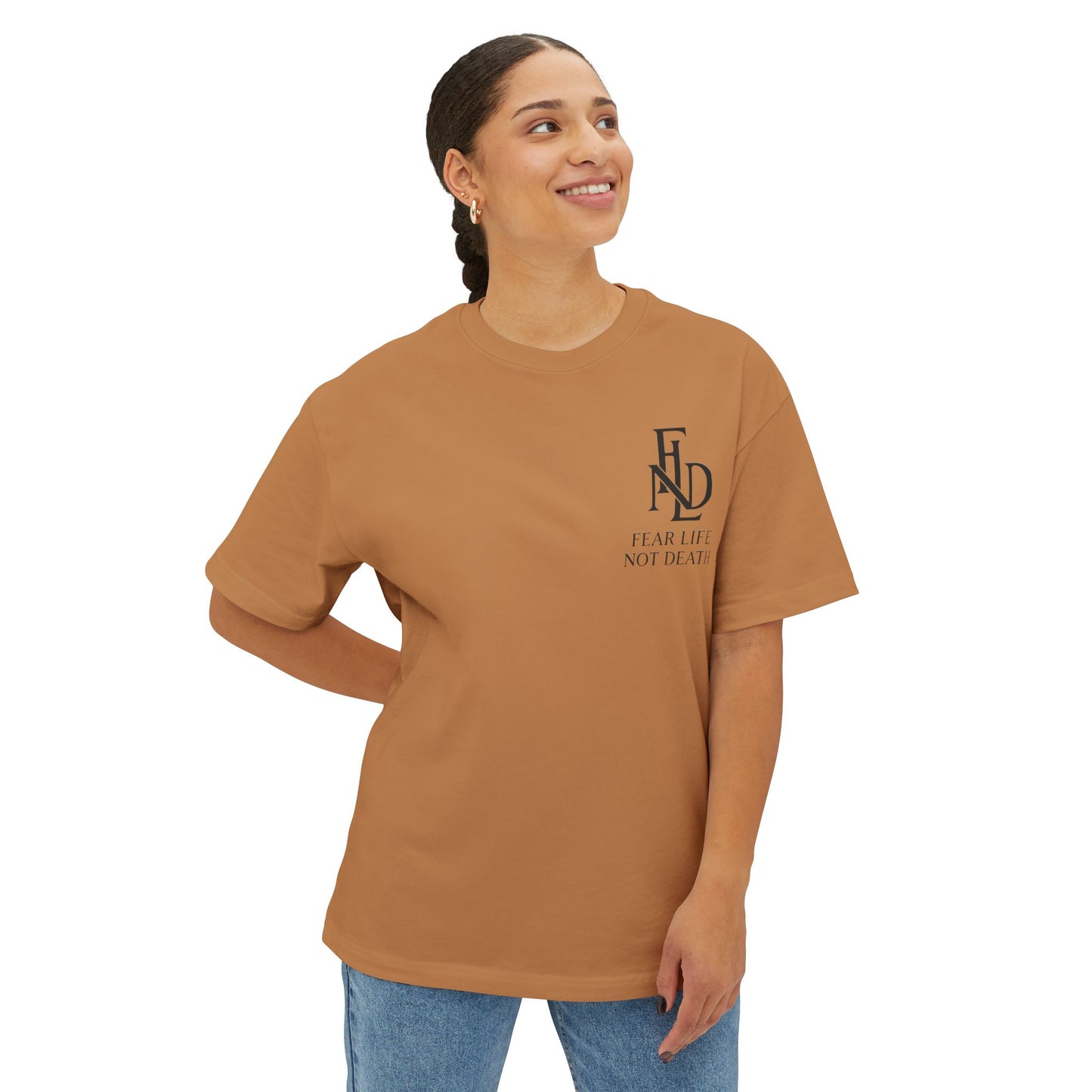 Fear Life Not Death French Tee - Unisex Oversized Boxy