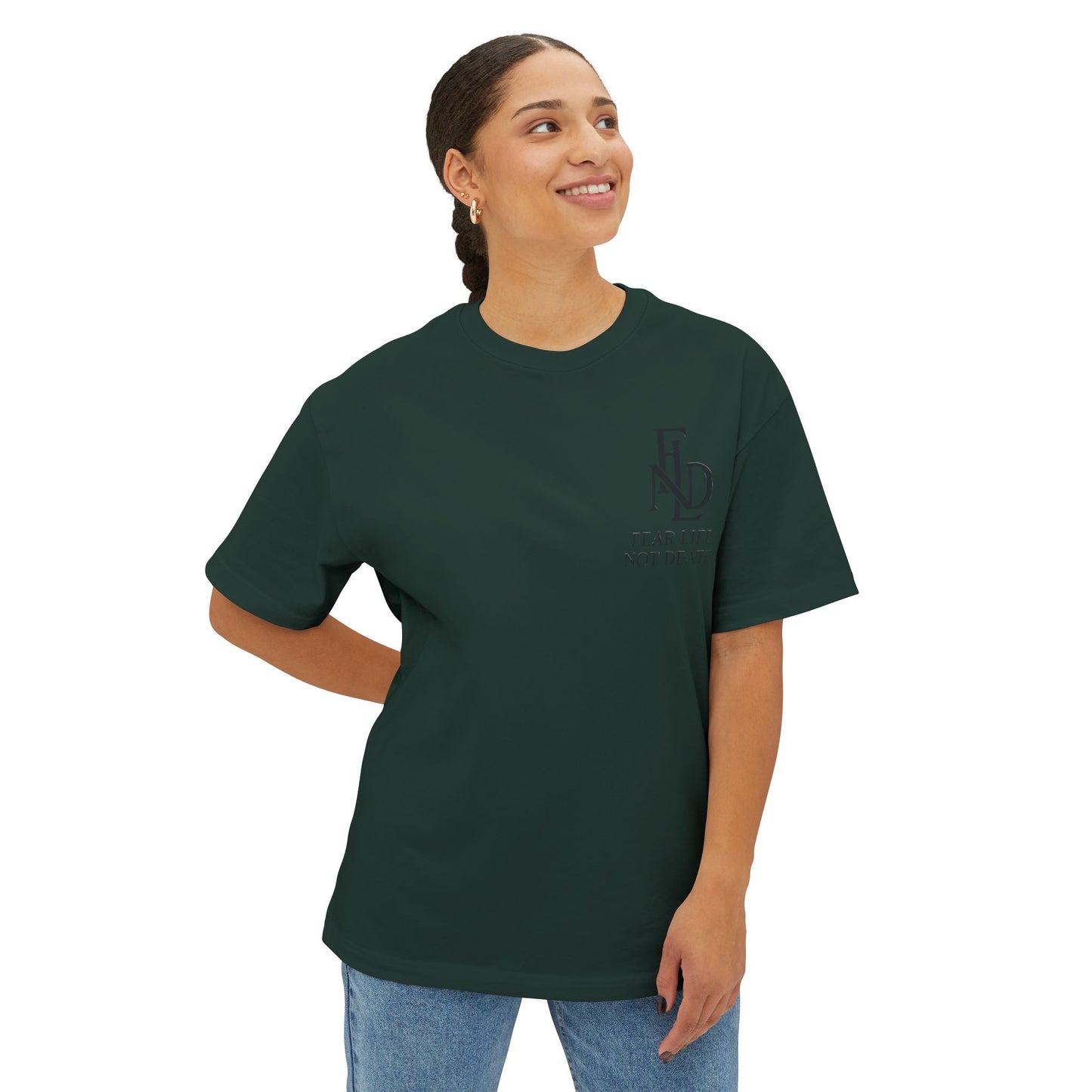 Fear Life Not Death French Tee - Unisex Oversized Boxy